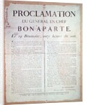 Proclamation of Napoleon I 19 Brumaire An 8 by French School