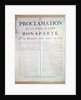 Proclamation of Napoleon I 19 Brumaire An 8 by French School