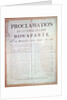 Proclamation of Napoleon I 19 Brumaire An 8 by French School