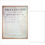 Proclamation of Napoleon I 19 Brumaire An 8 by French School