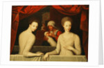 Gabrielle d'Estrees and her sister, the Duchess of Villars by Fontainebleau School