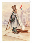The Sandwich Board Man, Boulevard du Temple, 1839 by French School