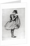 Dancer adjusting her costume and hitching up her skirt, 1889 by Henri de Toulouse-Lautrec