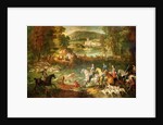 Hunting at the Saint-Jean Pond in the Forest of Compiegne, before 1734 by Jean-Baptiste Oudry
