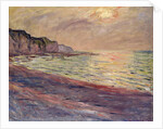 The Beach at Pourville, Setting Sun, 1882 by Claude Monet