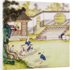 Gathering bamboo to make paper by Japanese School