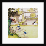 Gathering bamboo to make paper by Japanese School