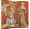Panel from a diptych depicting the Angel of the Annunciation, the Donor and a Female Saint, possibly St. Mary Magdalene, c.1420 by Master of the Rohan Hours