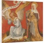 Panel from a diptych depicting the Angel of the Annunciation, the Donor and a Female Saint, possibly St. Mary Magdalene, c.1420 by Master of the Rohan Hours