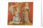 Panel from a diptych depicting the Angel of the Annunciation, the Donor and a Female Saint, possibly St. Mary Magdalene, c.1420 by Master of the Rohan Hours
