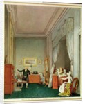 The Empress's Bedroom with the Duchesse de Montebello and Jean-Nicolas Corvisart October 1813 by Marie-Louise de Hapsburg-Lorraine