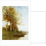 Morning Effect, Silver Birches and a River by Paul Desire Trouillebert