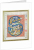 Historiated initial 'S' depicting an acrobat and fantastical animals by French School