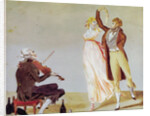 Merveilleuse and Incroyable with a Violinist by Louis Leopold (after) Boilly
