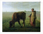 Woman Grazing her Cow, 1858 by Jean-Francois Millet