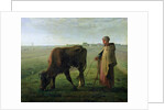 Woman Grazing her Cow, 1858 by Jean-Francois Millet