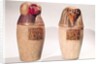 Copies of two New Kingdom canopic jars by Egyptian School