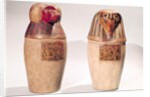 Copies of two New Kingdom canopic jars by Egyptian School
