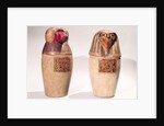 Copies of two New Kingdom canopic jars by Egyptian School