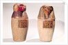 Copies of two New Kingdom canopic jars by Egyptian School