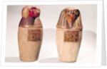 Copies of two New Kingdom canopic jars by Egyptian School