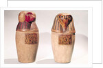 Copies of two New Kingdom canopic jars by Egyptian School