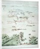 Plan and view of the Battle of Waterloo by English School