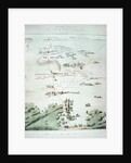 Plan and view of the Battle of Waterloo by English School