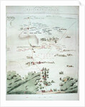 Plan and view of the Battle of Waterloo by English School