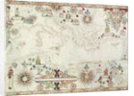 Map of the Mediterranean, 1625 by Johannes Oliva