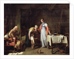 Young Woman Helping an Unfortunate Family by Martin Drolling