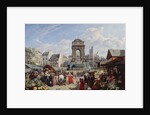 The Market and Fountain of the Innocents, Paris, 1823 by John James Chalon