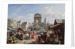 The Market and Fountain of the Innocents, Paris, 1823 by John James Chalon