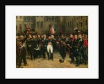 Napoleon I Bidding Farewell to the Imperial Guard in the Cheval-Blanc Courtyard at the Chateau de Fontainebleau, 20th April 1814, 1825 by Antoine Alphonse Montfort