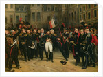 Napoleon I Bidding Farewell to the Imperial Guard in the Cheval-Blanc Courtyard at the Chateau de Fontainebleau, 20th April 1814, 1825 by Antoine Alphonse Montfort