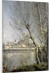 Mantes, View of the Cathedral and Town through the Trees, c.1865-70 by Jean Baptiste Camille Corot