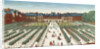 Perspective view of the Palais Royal from the Gardens by French School