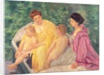 The Swim, or Two Mothers and Their Children on a Boat by Mary Stevenson Cassatt