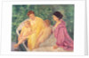 The Swim, or Two Mothers and Their Children on a Boat by Mary Stevenson Cassatt