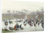 Skaters on the Lake at Bois de Boulogne by Eugene Charles Francois Guerard