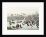 Skaters on the Lake at Bois de Boulogne by Eugene Charles Francois Guerard