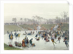 Skaters on the Lake at Bois de Boulogne by Eugene Charles Francois Guerard