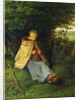 A Knitter or a Seated Shepherdess Knitting, 1858-60 by Jean-Francois Millet