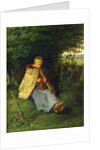 A Knitter or a Seated Shepherdess Knitting, 1858-60 by Jean-Francois Millet