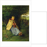 A Knitter or a Seated Shepherdess Knitting, 1858-60 by Jean-Francois Millet