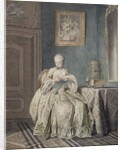 Young Girl Embroidering by Jacobus Buys