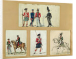 The uniforms of Scottish soldiers and Prussian, English, Hanoverian and Russian officers in 1814 by Pierre Antoine Lesueur