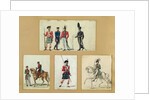 The uniforms of Scottish soldiers and Prussian, English, Hanoverian and Russian officers in 1814 by Pierre Antoine Lesueur