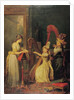 Harp lesson given by Madame de Genlis to Mademoiselle d'Orleans with Mademoiselle Pamela Turning the Pages, c.1842 by Jean Baptiste Mauzaisse