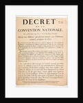 Decree of the National Convention, 24th December 1792 by French School